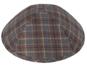 Picture of iKippah Brown and Gray Box Plaid Size 5